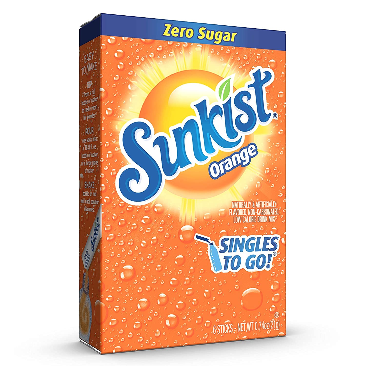 SINGLES TO GO Sunkist orange boxes shown for convenient on-the-go flavor options.
