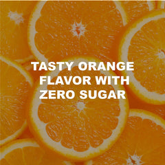 SINGLES TO GO Sunkist orange glass displaying a refreshing sugar-free option.