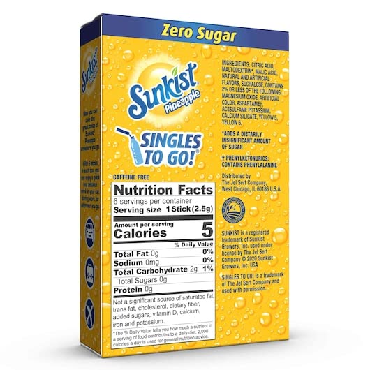 SINGLES TO GO Sunkist Pineapple boxes with six packets each