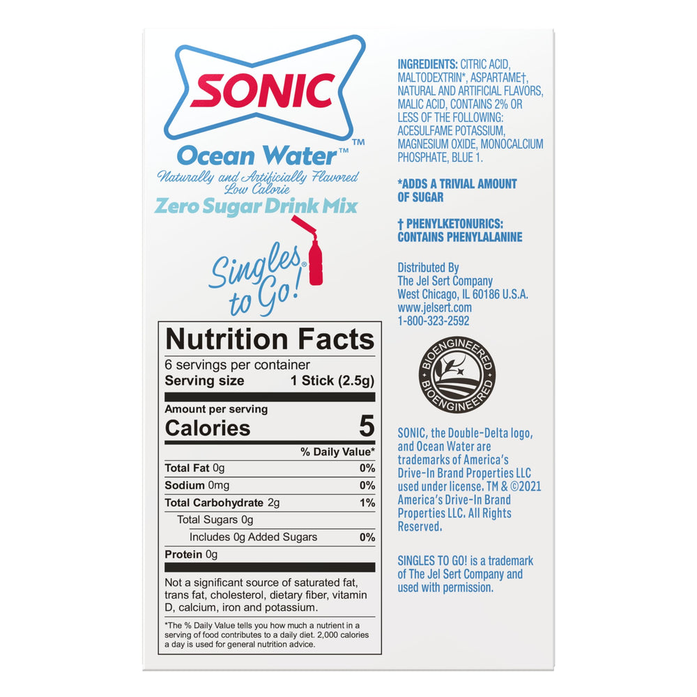 SINGLES TO GO! Travel-friendly Sonic drink mix pack display