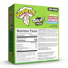SINGLES TO GO Warheads Sour Black Cherry stick adds low-calorie flavor on the move.