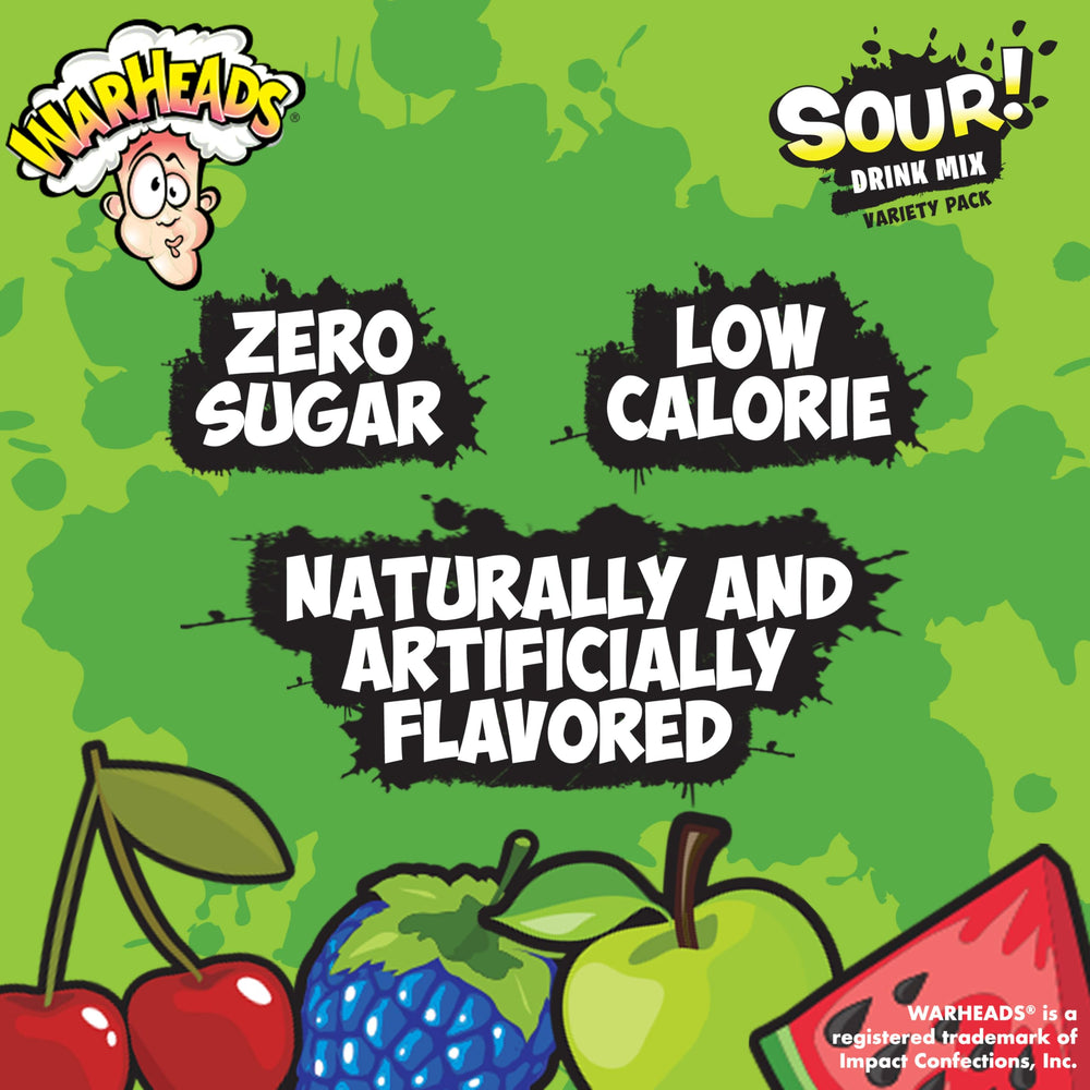 SINGLES TO GO box shows four Warheads flavors for zero-sugar variety.
