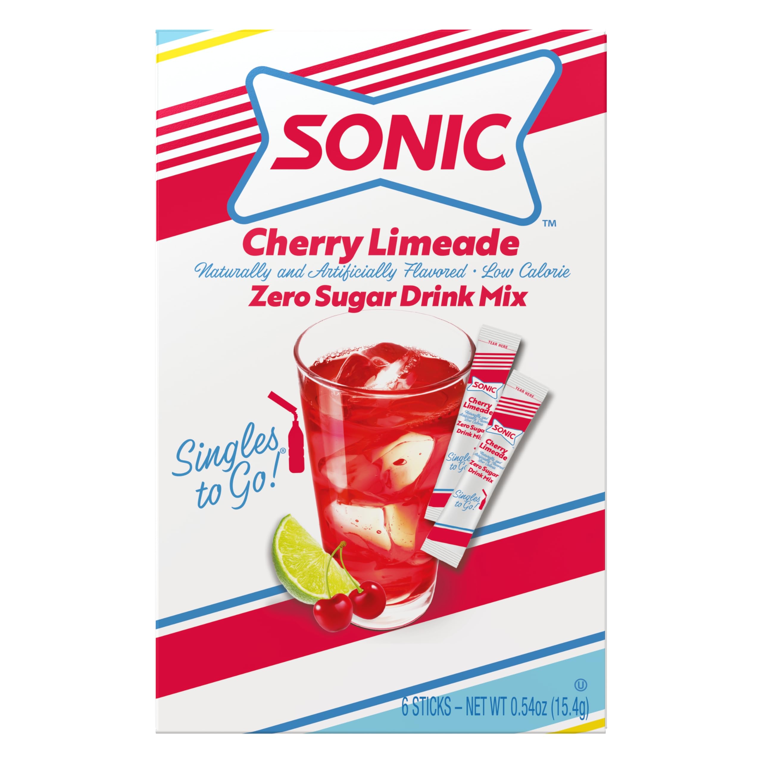 SINGLES TO GO! Water bottle with Sonic packet for quick flavor boost