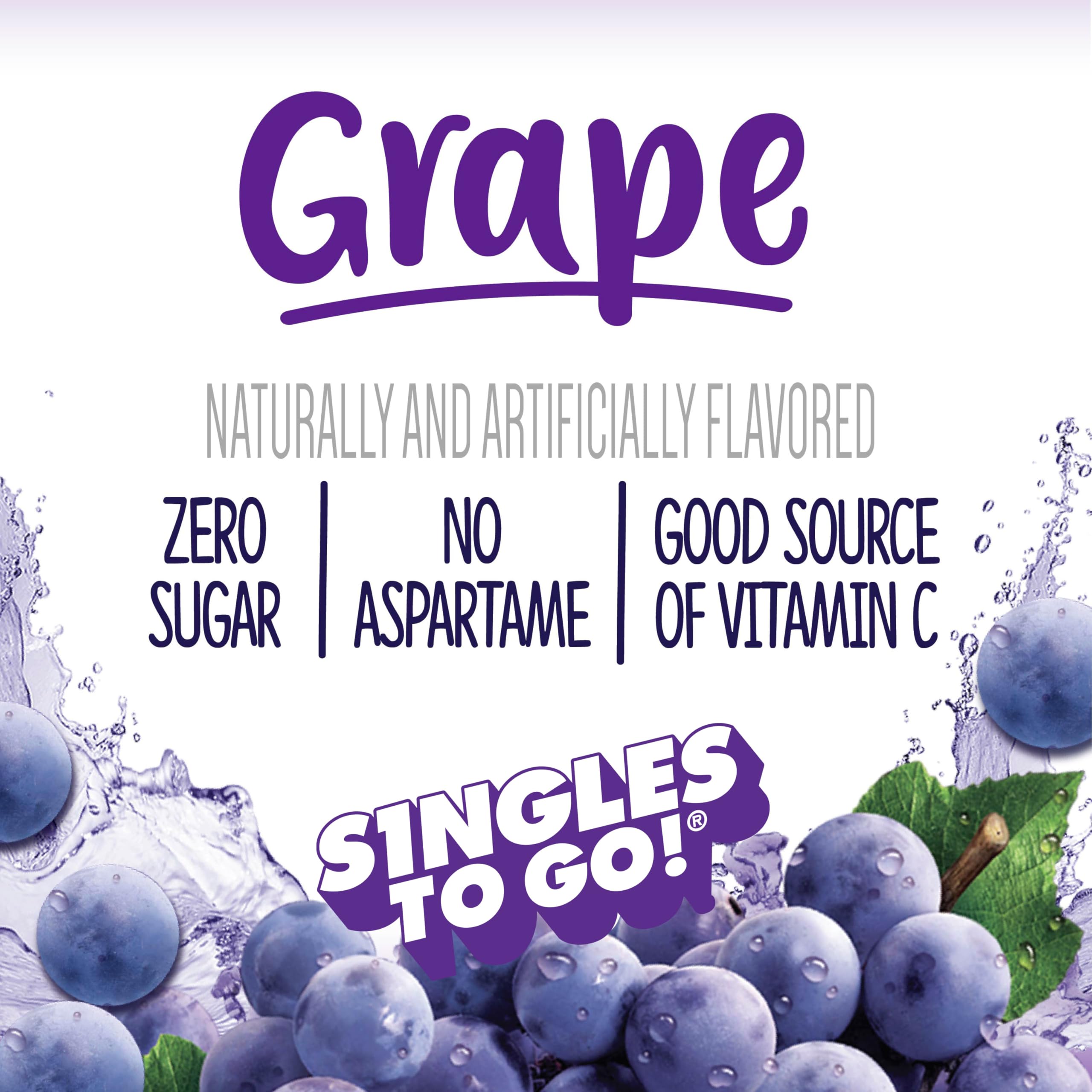 Welch's drink mix poured into water shows a vibrant grape color.