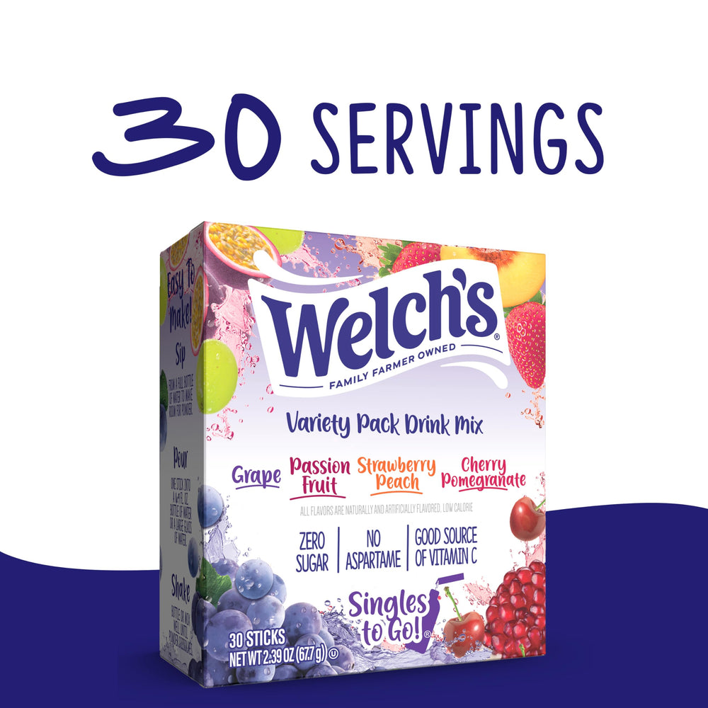 Welch's Singles To Go! pour into glass for refreshing water.