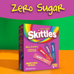 Four wild berry flavors from Skittles Singles To Go on display for versatile taste options