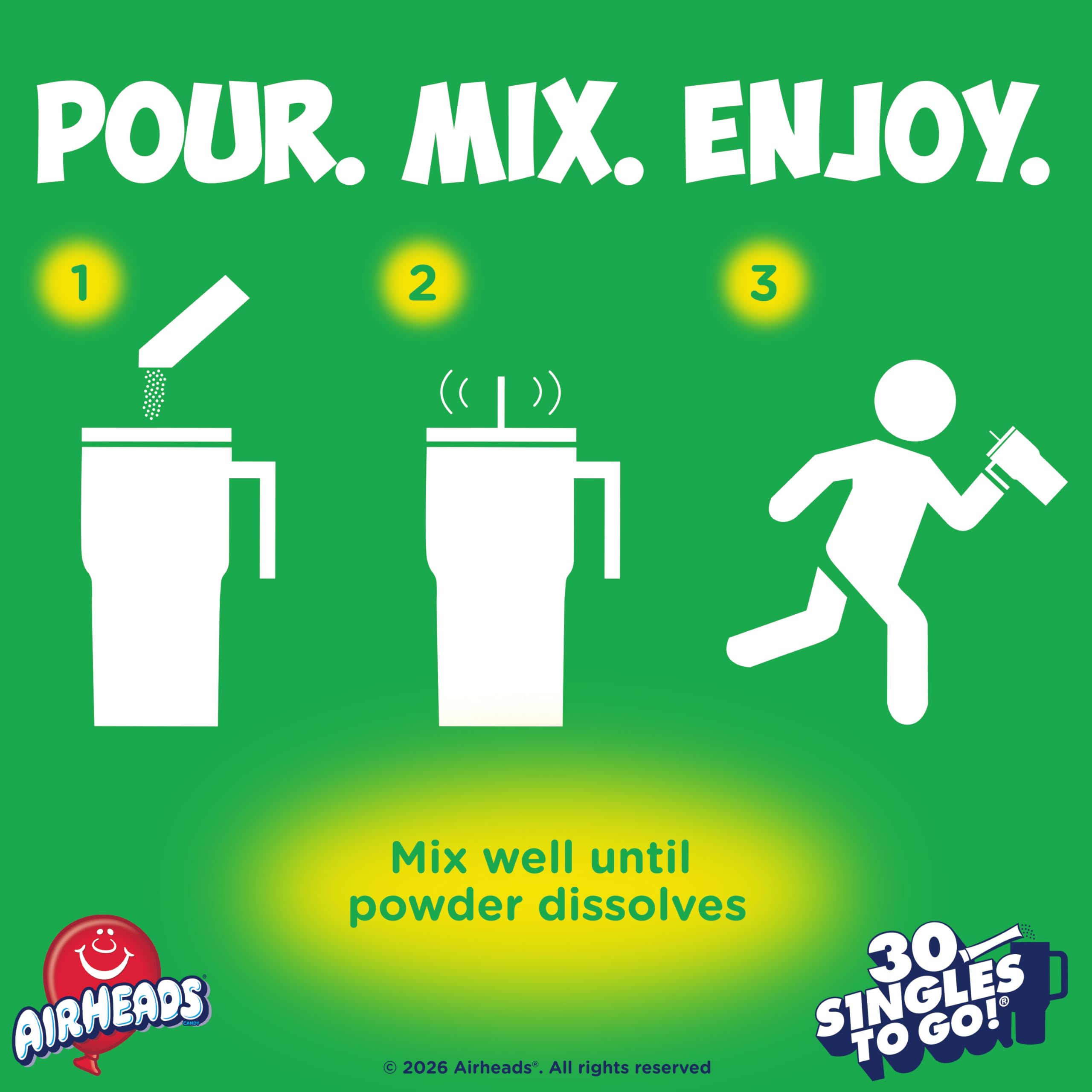 SINGLES TO GO Airheads Xtreme White Mystery hydration for lunchboxes.