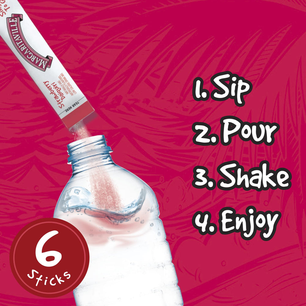 SINGLES TO GO Margaritaville sugar-free caffeine-free label conveys light, guilt-free refreshment