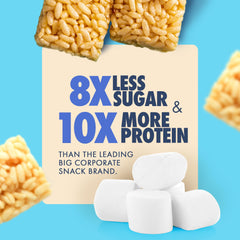 Sinless Snacks Marsh Mallow Krisp nutrition label highlights 2g net carbs and 10g protein.