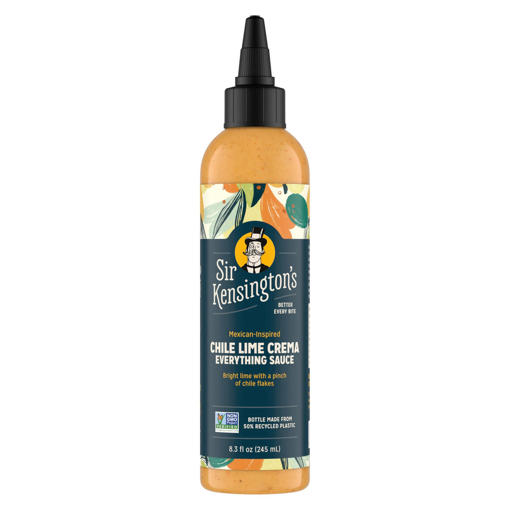 Sir Kensington's Chile Lime Crema Everything Sauce bottle for dressings.