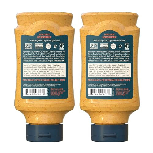 Sir Kensington's Chipotle Mayo – 2 Count, Gluten Free, Non-GMO Project Verified, Shelf-Stable 12 oz