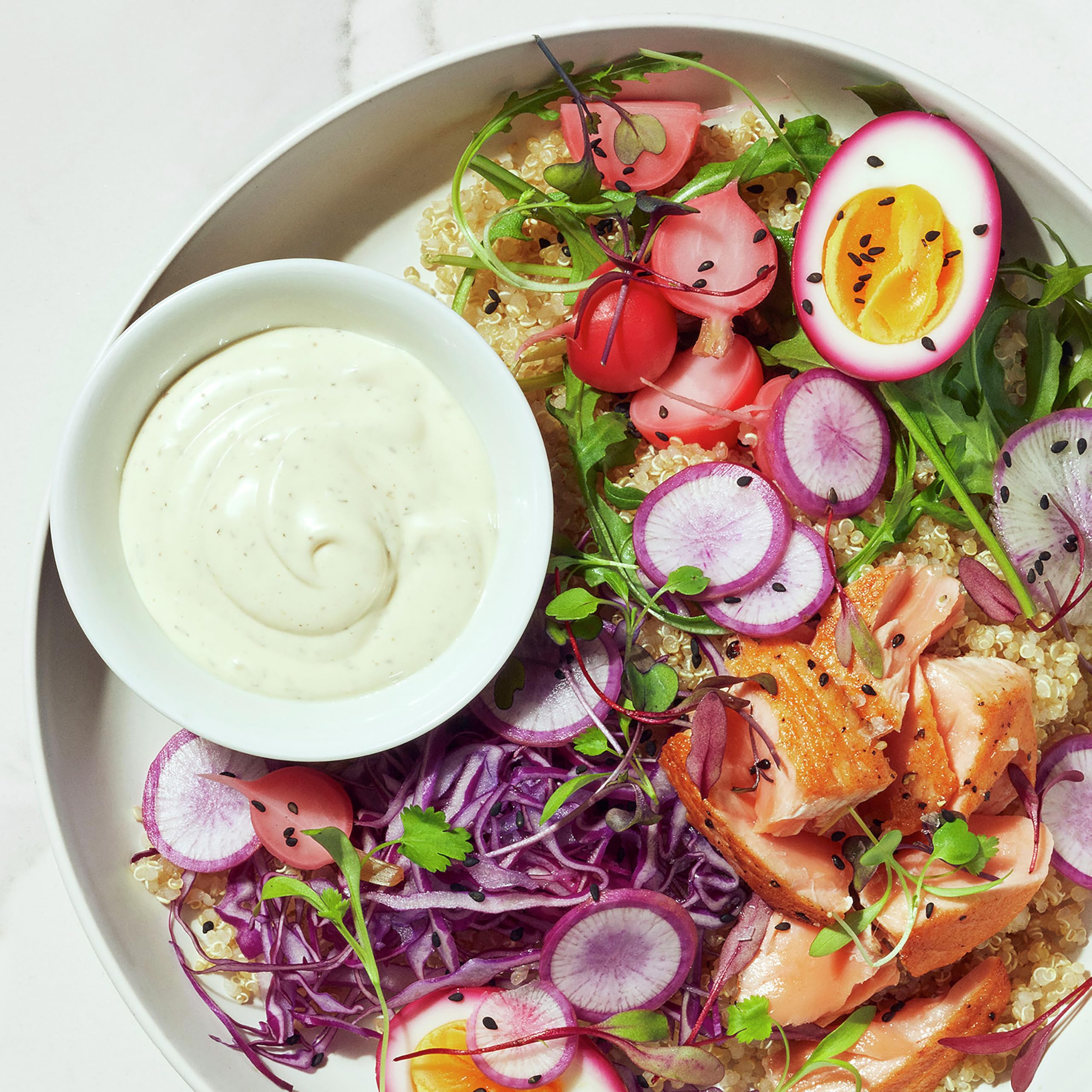 Versatile Garlic Everything Sauce for dressing, dipping, or drizzling.