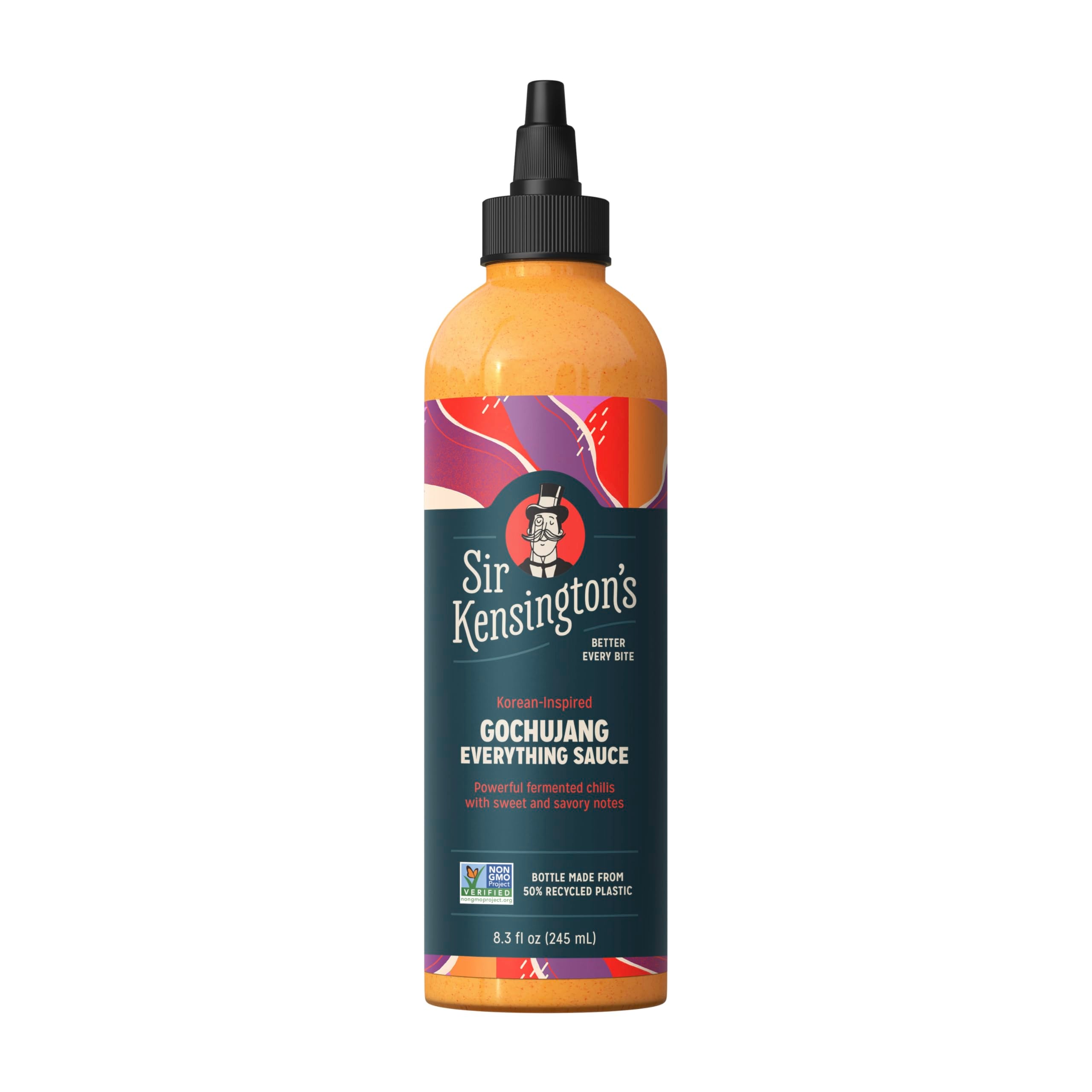 Sir Kensington's Gochujang Everything Sauce bottle ready to drizzle over veggies for flavor