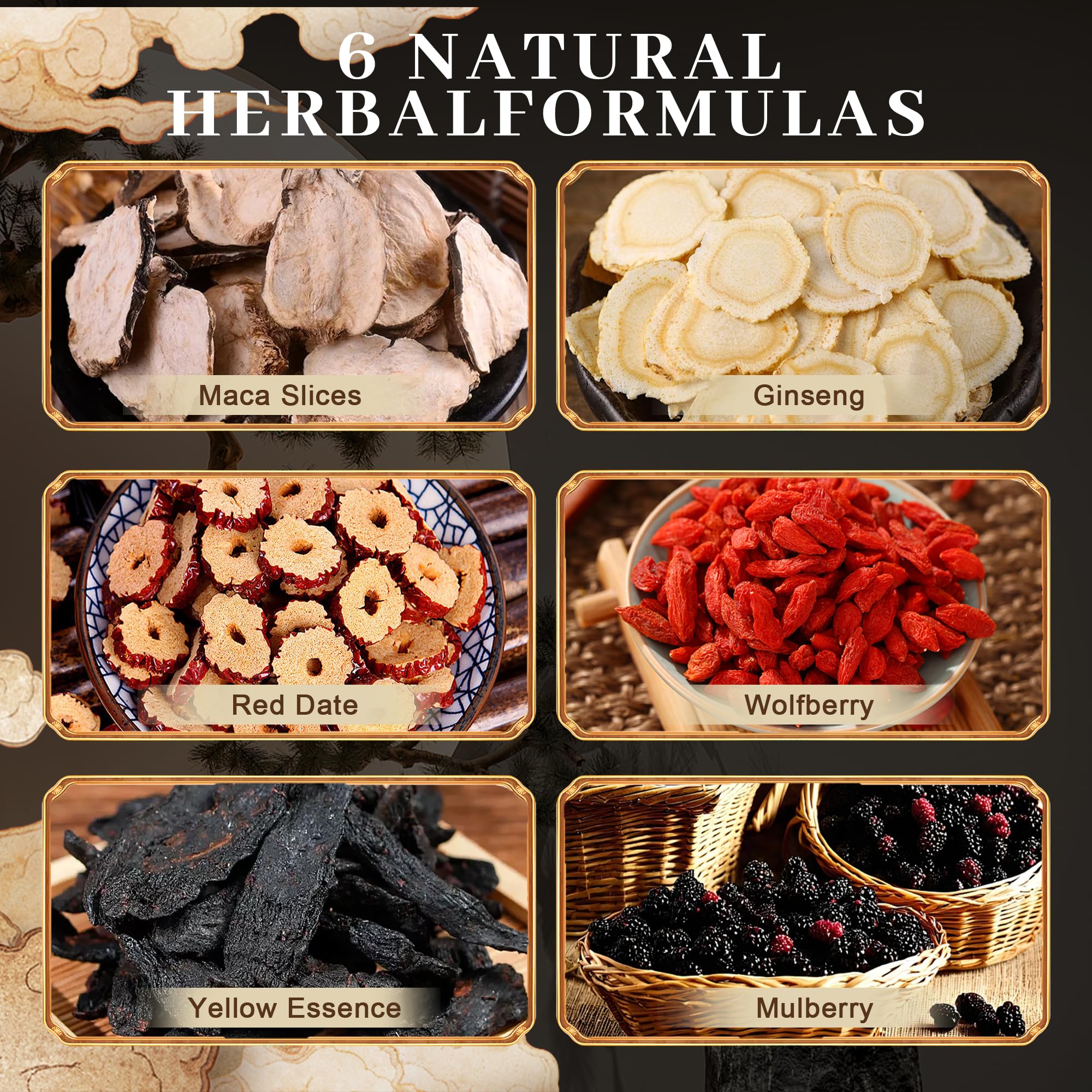 SIRDIKA red dates and wolfberries with mulberries blended for aroma and flavor.
