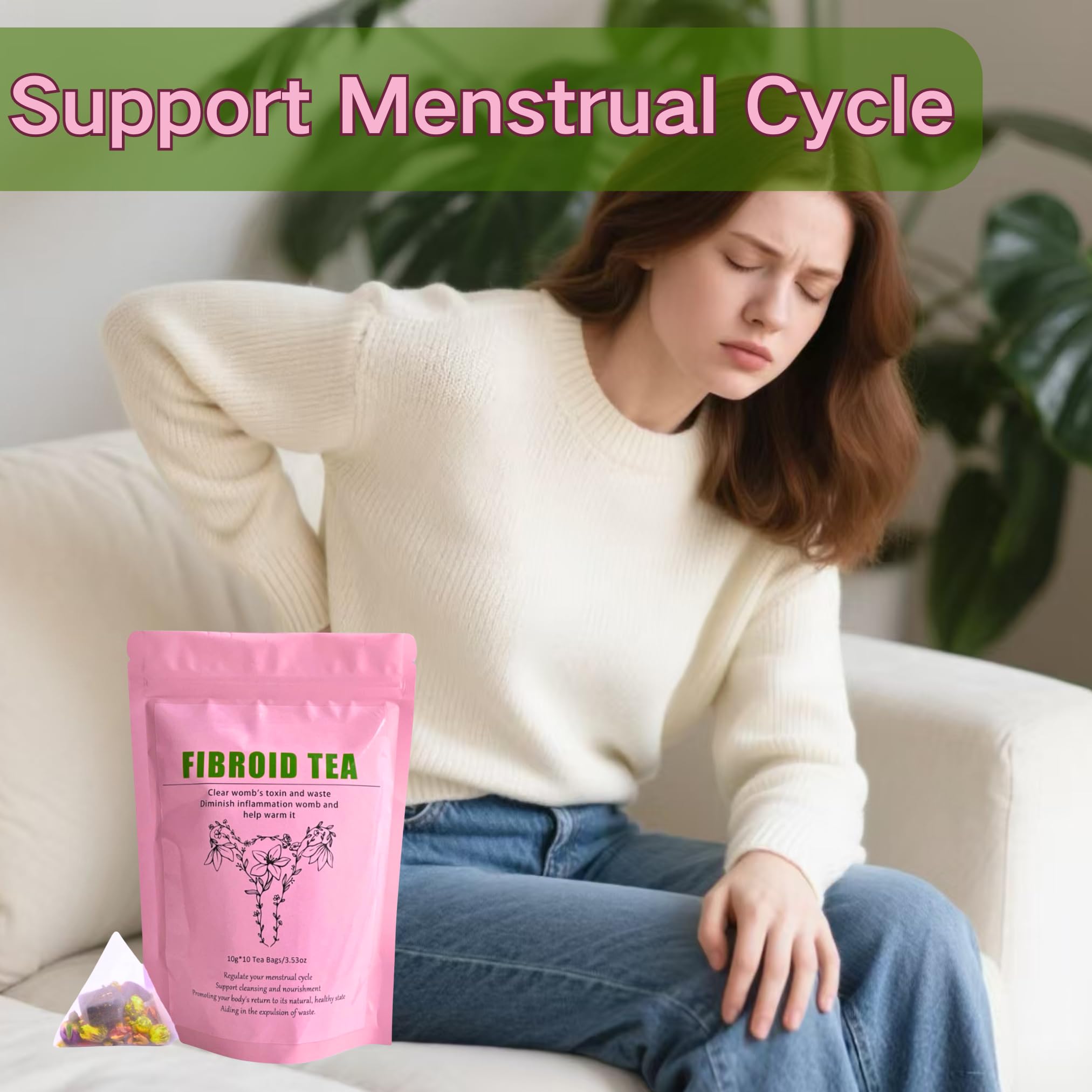 Siyolaherb Fibroid Tea fertility blend on table for pregnancy-support ideas.