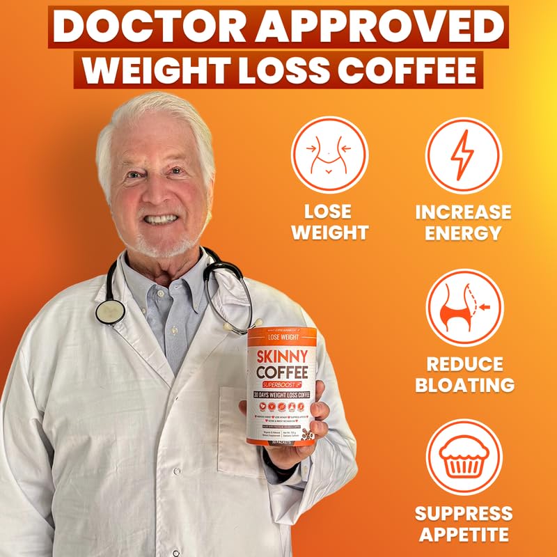 A steaming cup of Skinny Coffee SuperBoost for steady energy.