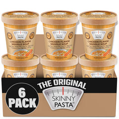 Skinny Pasta Chicken Soup cup with konjac noodles for a convenient, low-calorie meal.