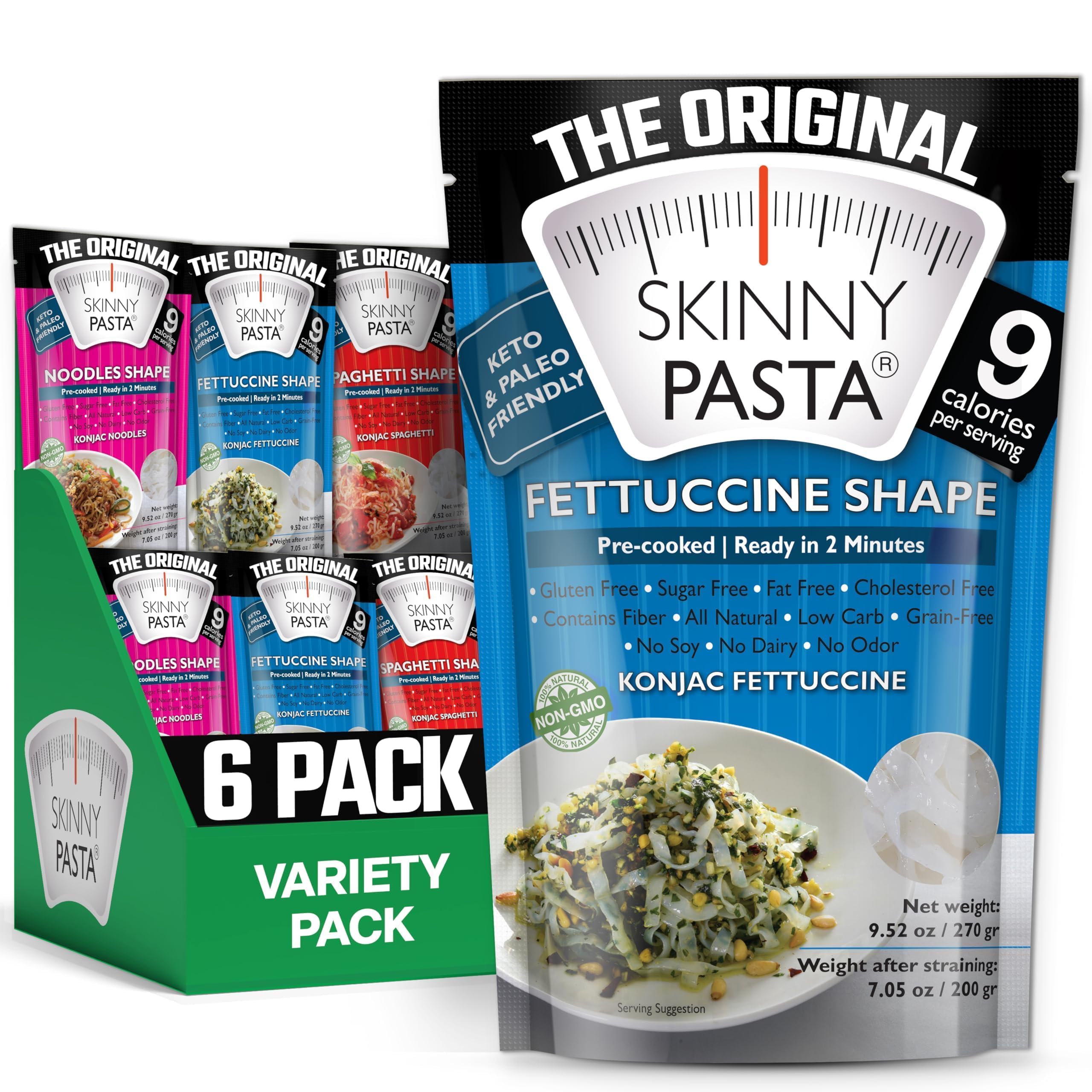 Skinny Pasta konjac rice mimics grains with zero sugar and gluten-free profile.