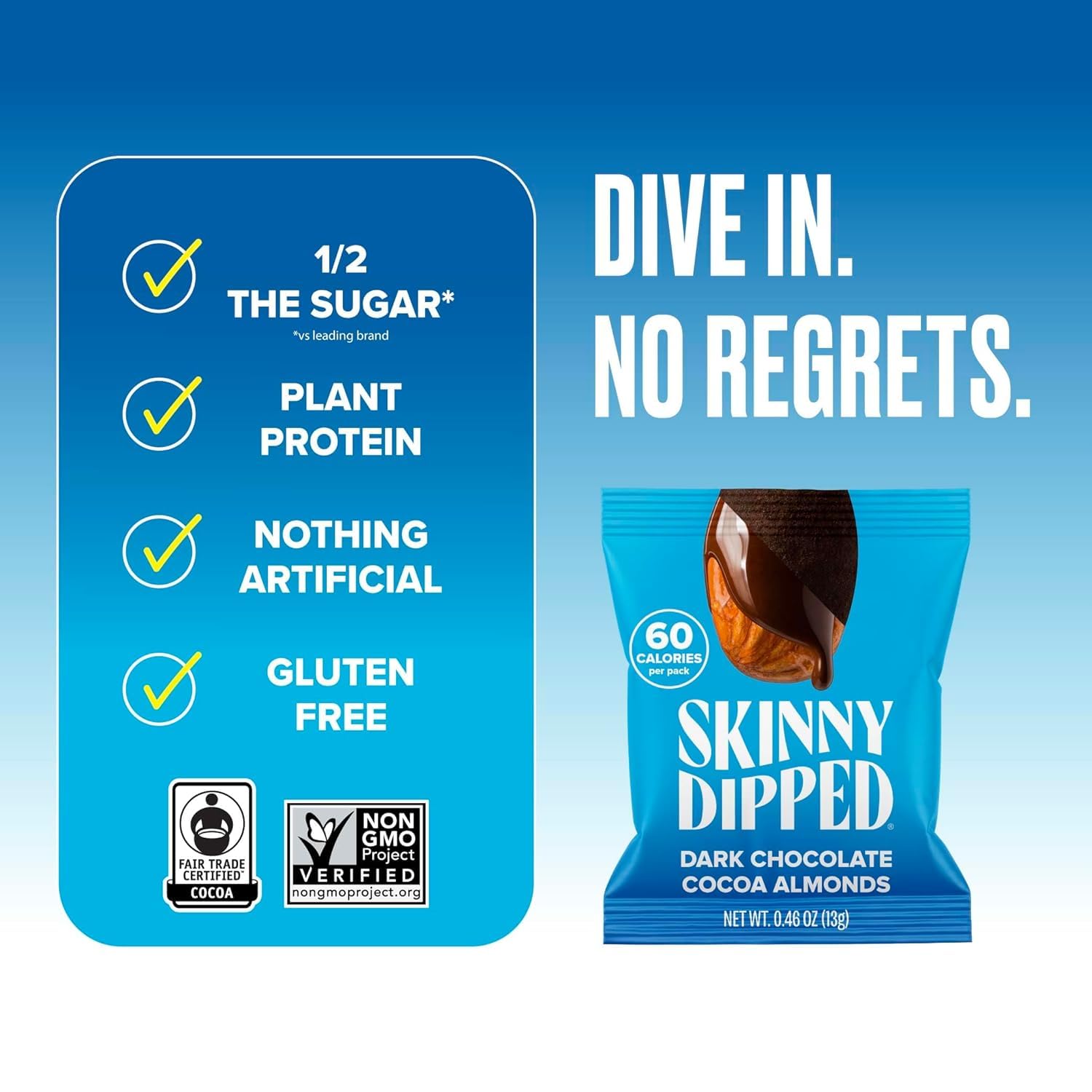 SkinnyDipped 24-bag pack front showing on-the-go snack collection.