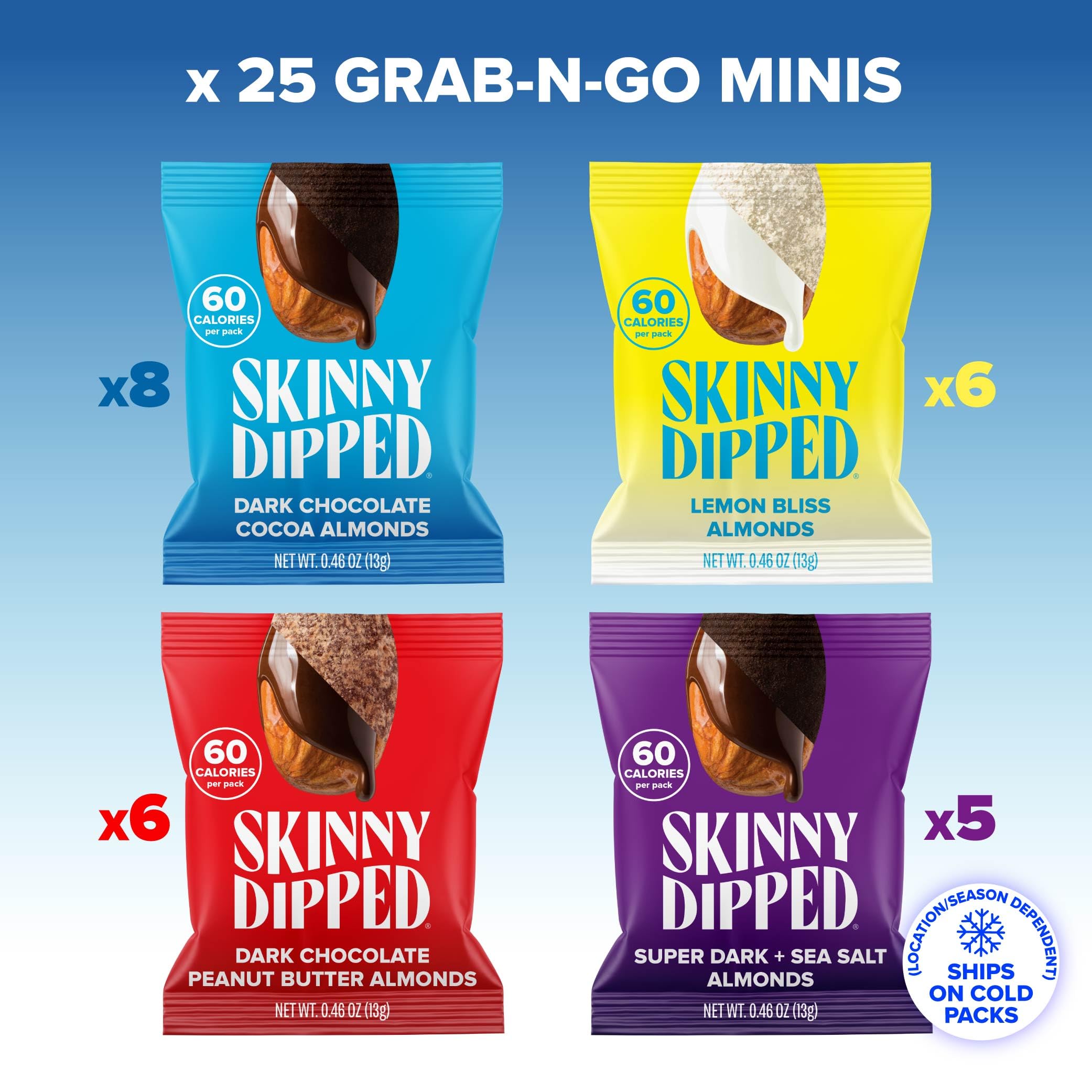Almonds kissed with maple sugar and sea salt in SKINNYDIPPED chocolate coating.