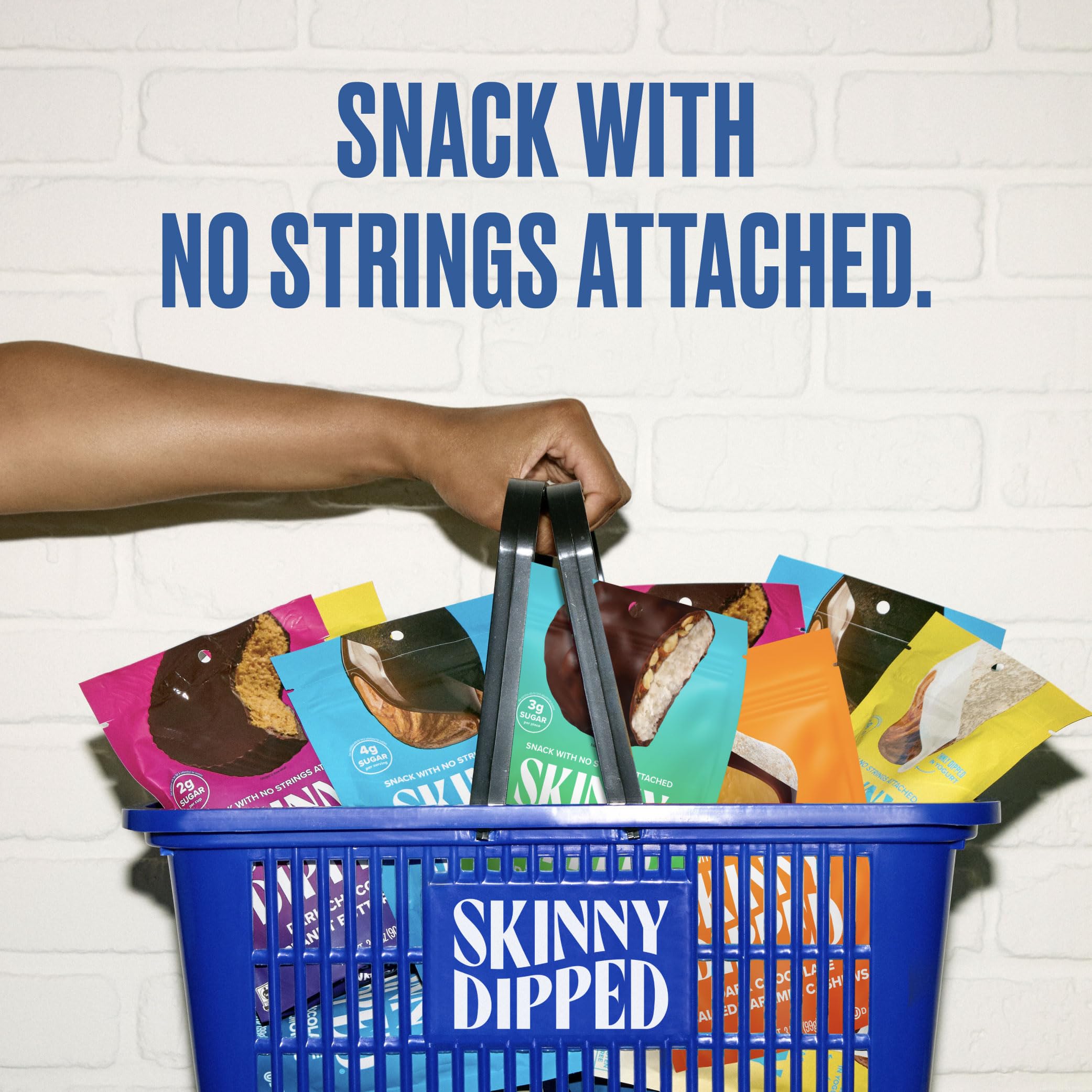 SkinnyDipped bites on a work desk for a quick energy boost