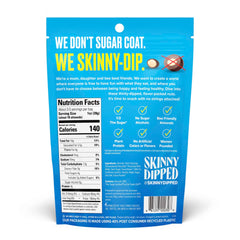 SkinnyDipped Dark Chocolate Peanut Butter Cups close-up reveals creamy filling.