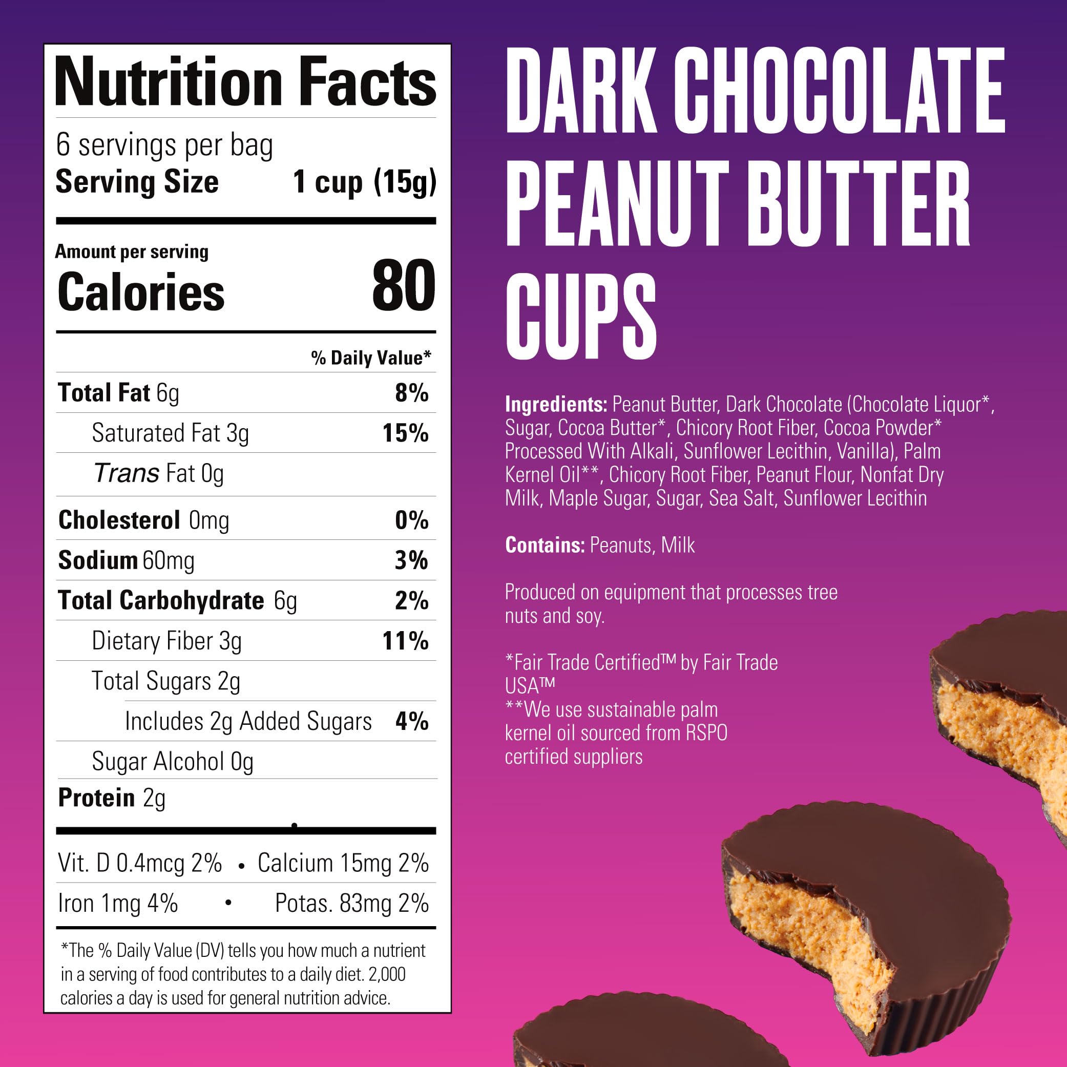 SkinnyDipped cups, individually wrapped for easy on-the-go snacking.