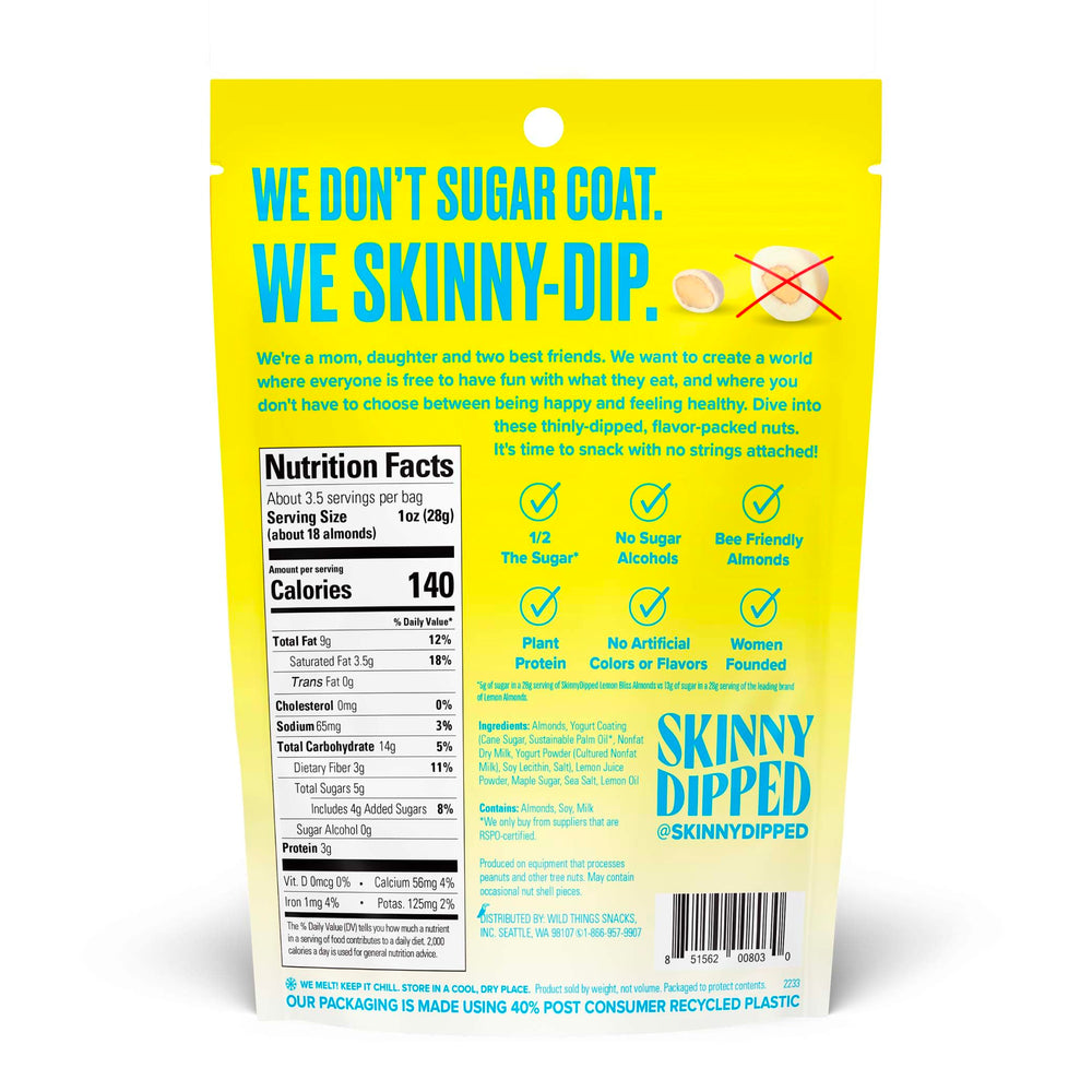 SkinnyDipped Dark Chocolate Peanut Butter Cups packaging highlights on-the-go indulgence.