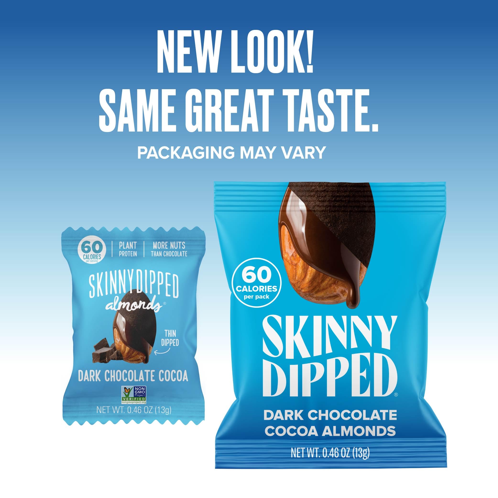 No artificial colors or flavors in SKINNYDIPPED almond snacks.