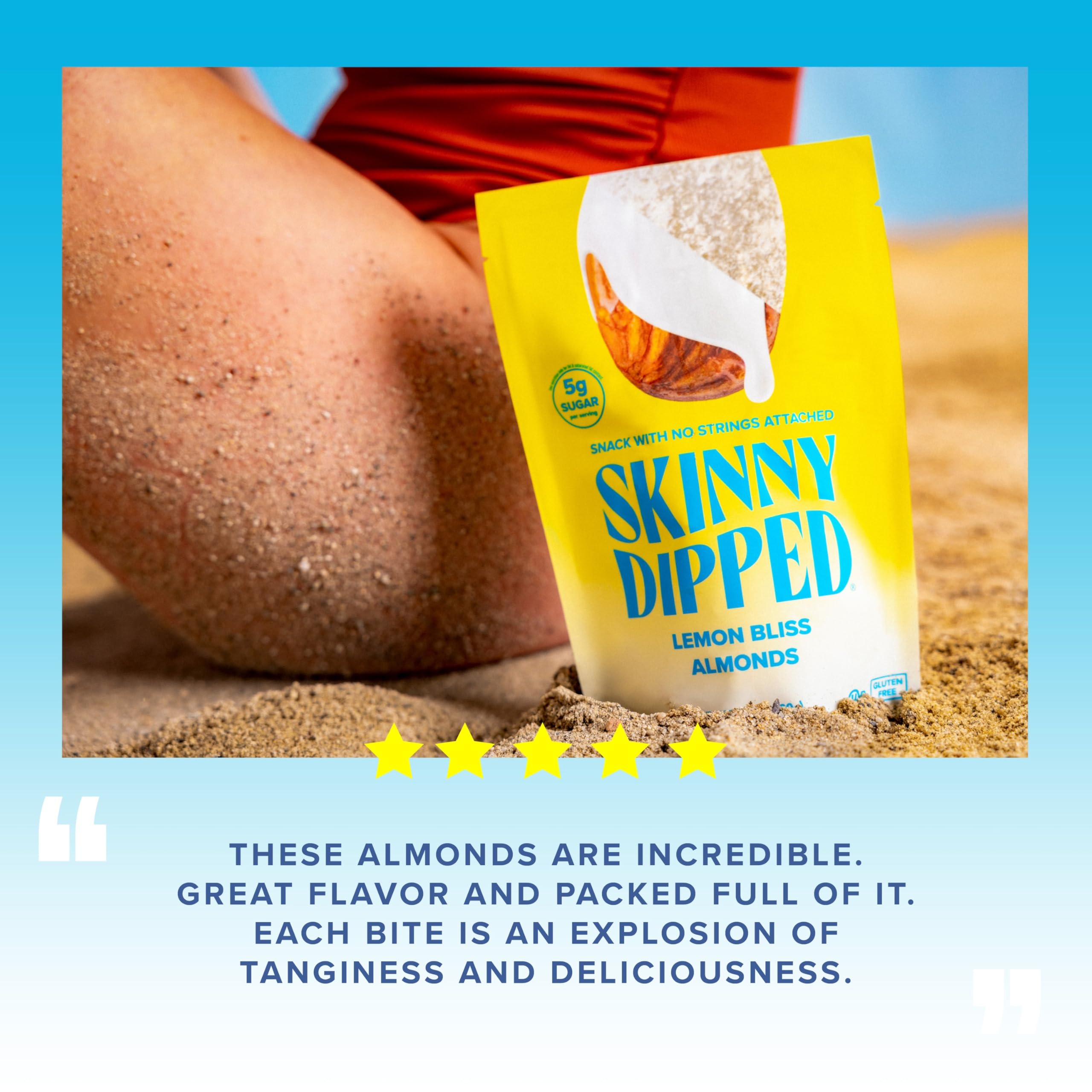 SkinnyDipped Lemon Bliss Almonds in a bowl for a quick, flavorful snack.