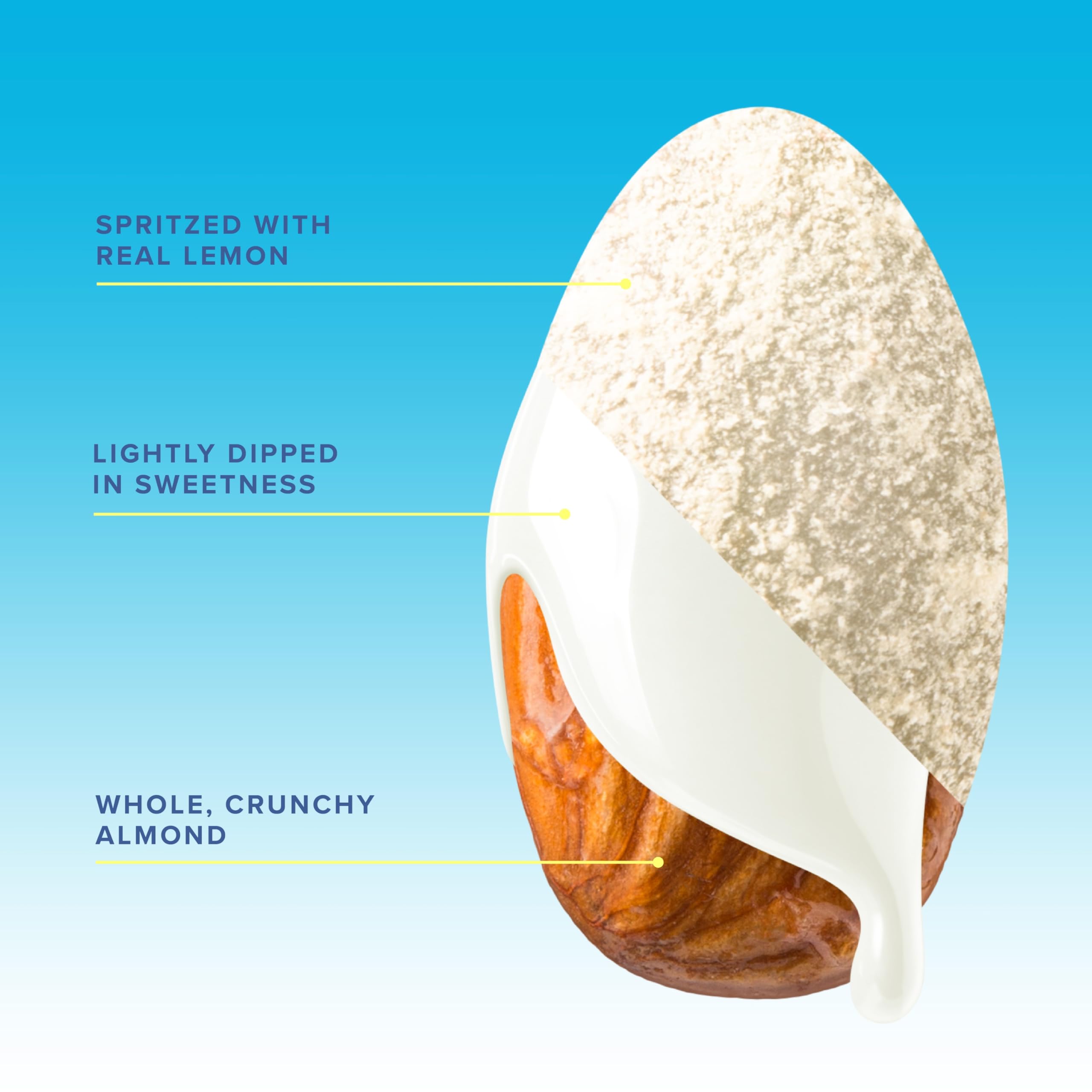 SkinnyDipped Lemon Bliss Almonds maple sugar crystals add subtle sweetness