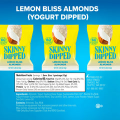 SkinnyDipped Lemon Bliss mini-pack closeup showing creamy lemon coating for a tasty bite.