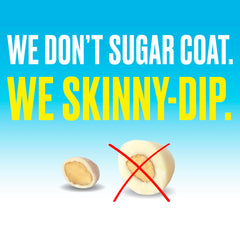 Almonds pouring from SkinnyDipped Lemon Bliss bag showing easy portion control.