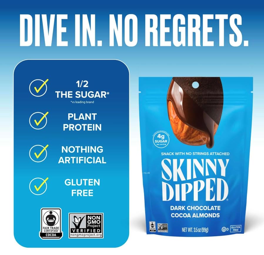 SkinnyDipped on-the-go snack is convenient for travel.