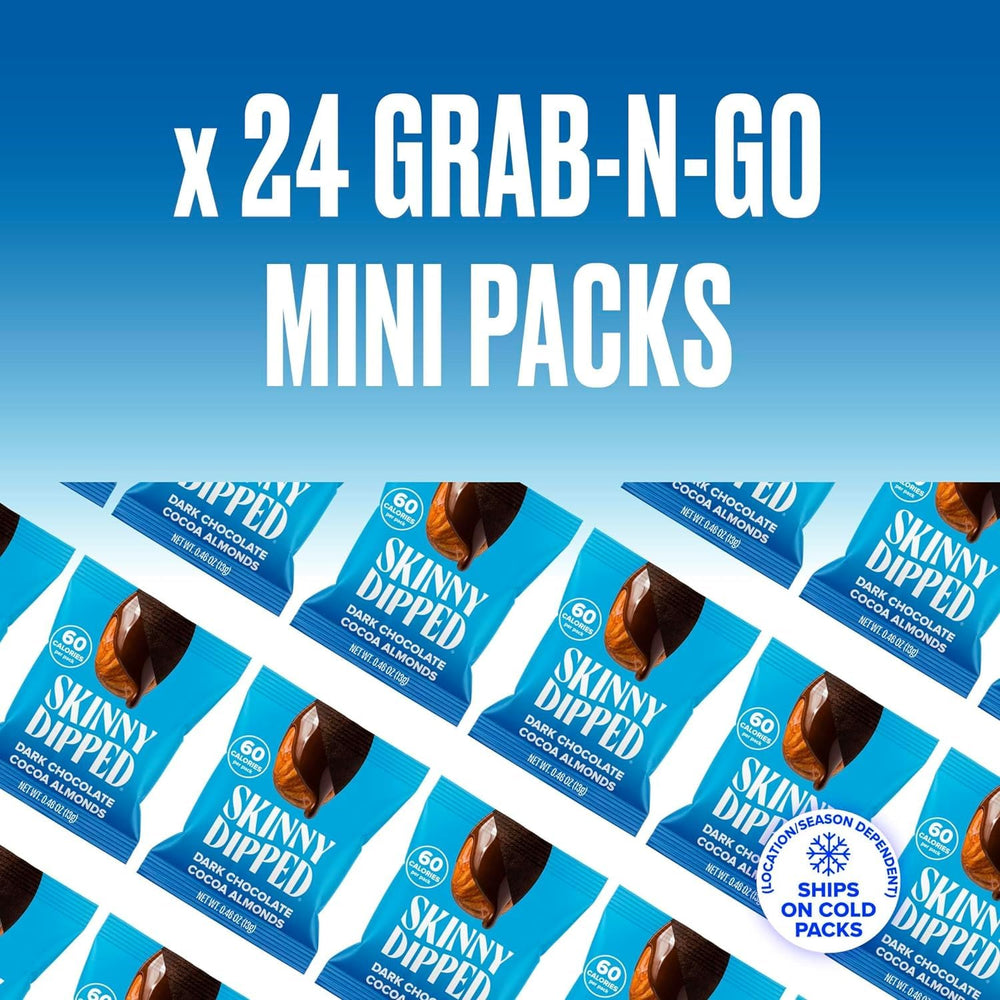 SkinnyDipped plant-protein almonds pack—protein-forward snack for active days.