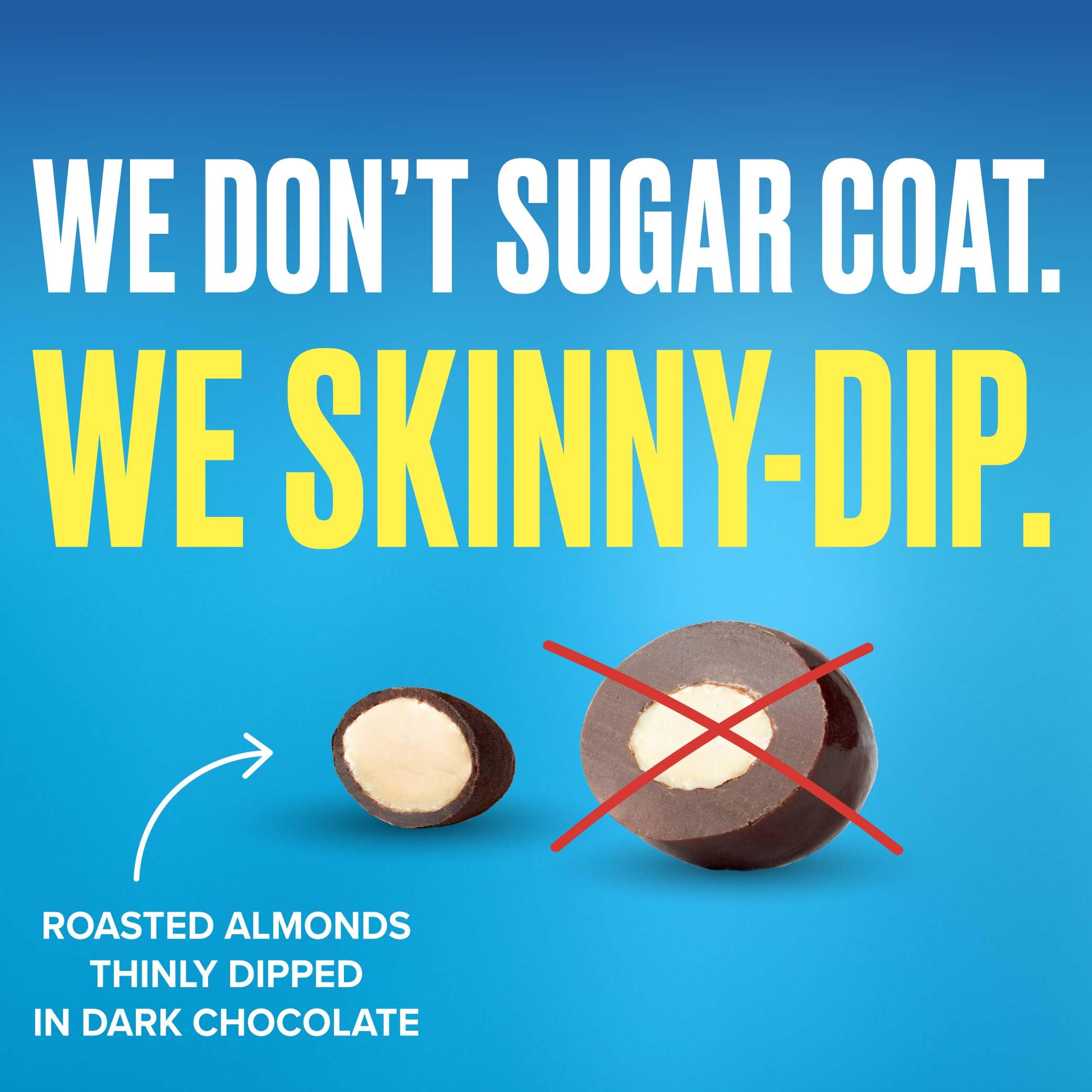 SkinnyDipped resealable bag keeps freshness after opening.