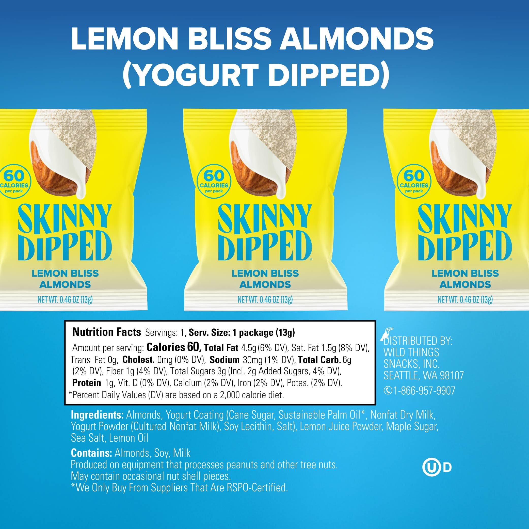 25-pack of SKINNYDIPPED minis with individually wrapped portions for portion control.