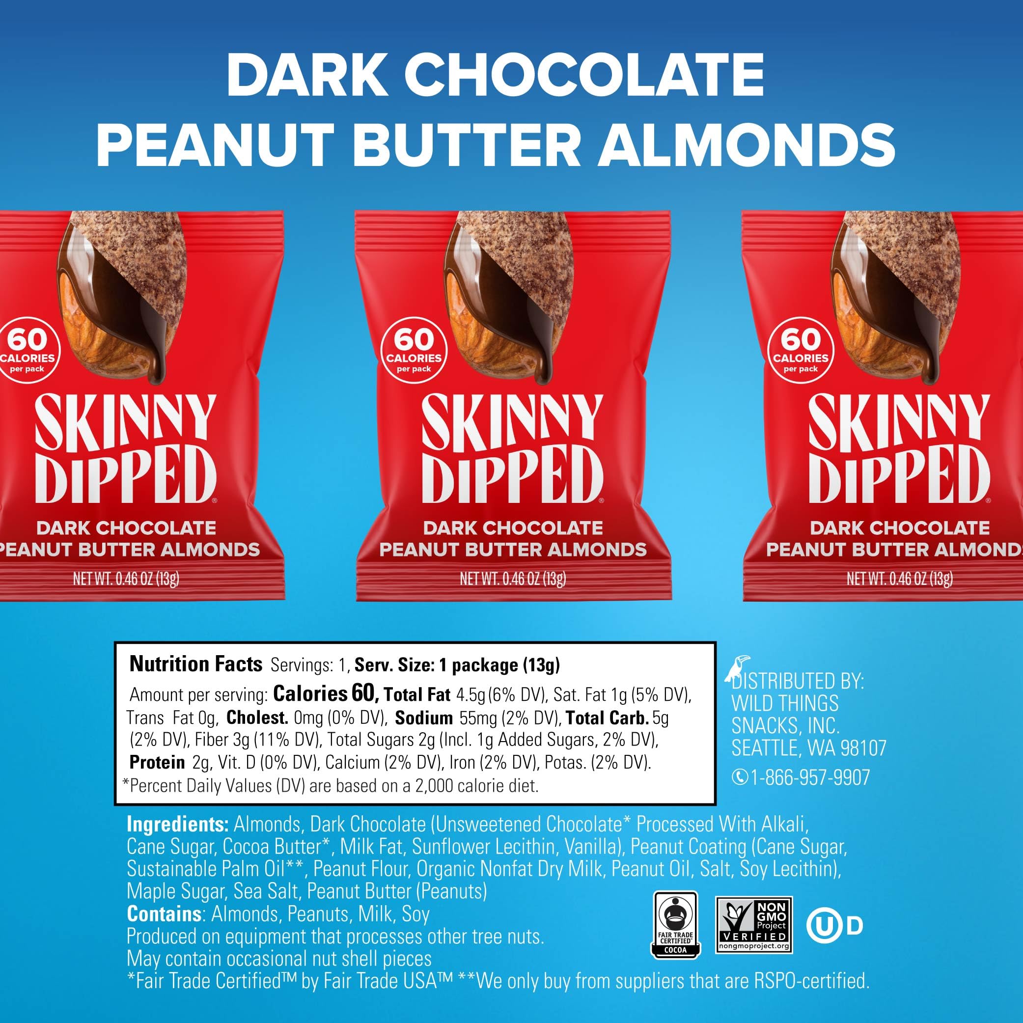 Plant protein-packed SKINNYDIPPED almonds fuel active days between activities.
