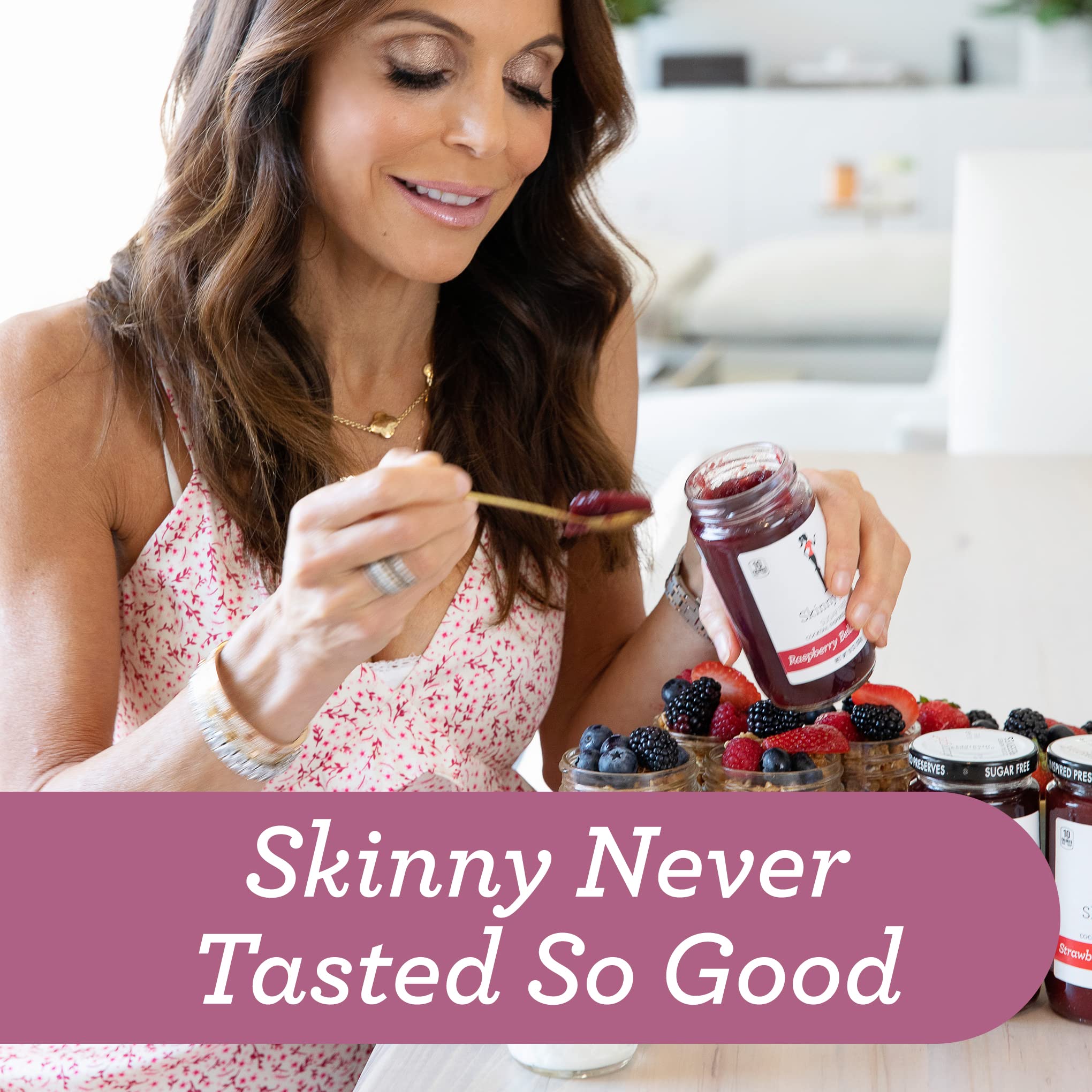Dipping egg rolls with Skinnygirl dressing for crisp flavor.