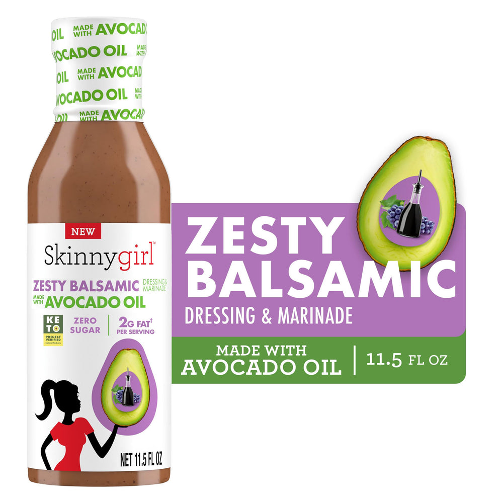 Skinnygirl Avocado Oil Dressing on fresh greens for flavor