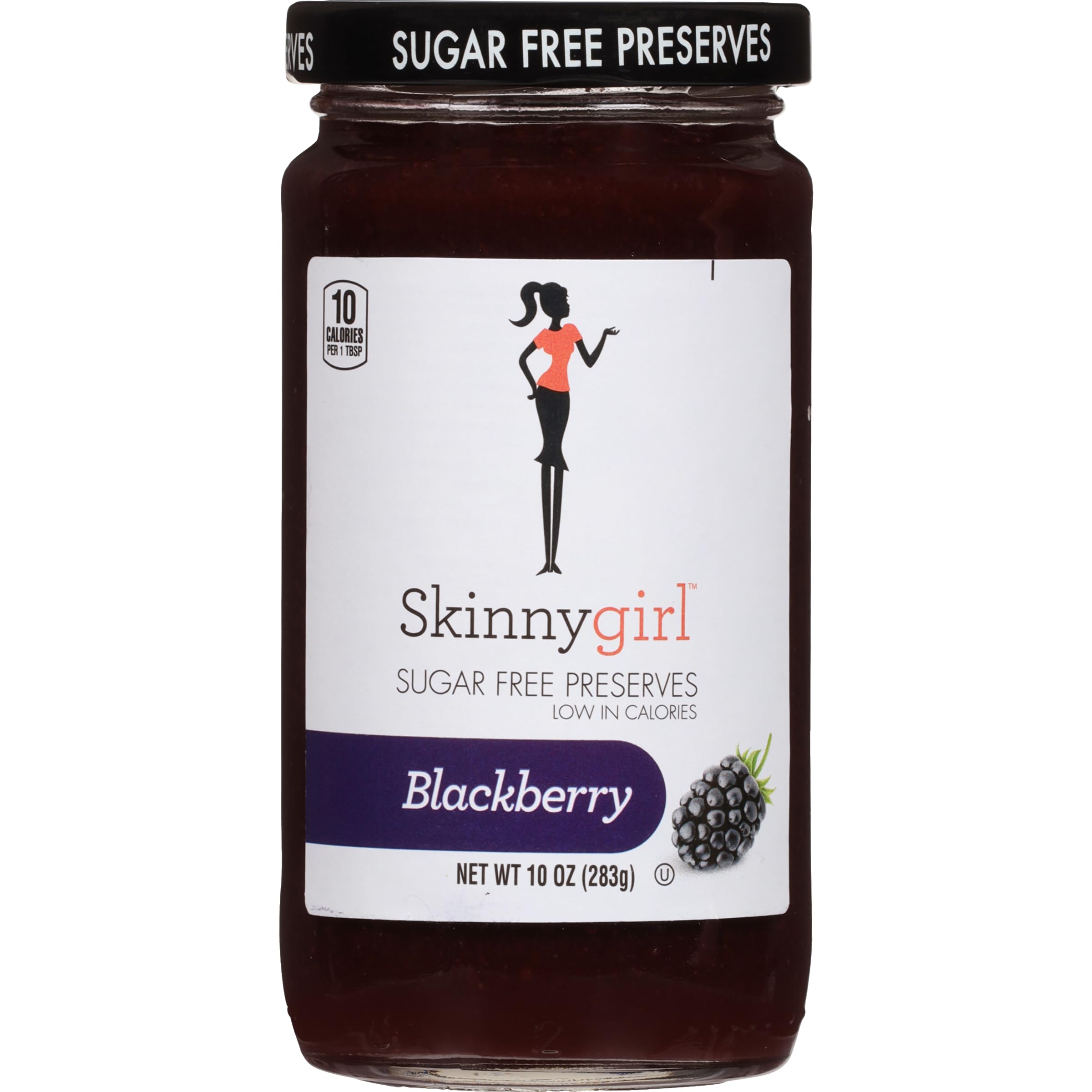 Skinnygirl Blackberry Mule sugar-free preserves jar on kitchen counter for a quick breakfast