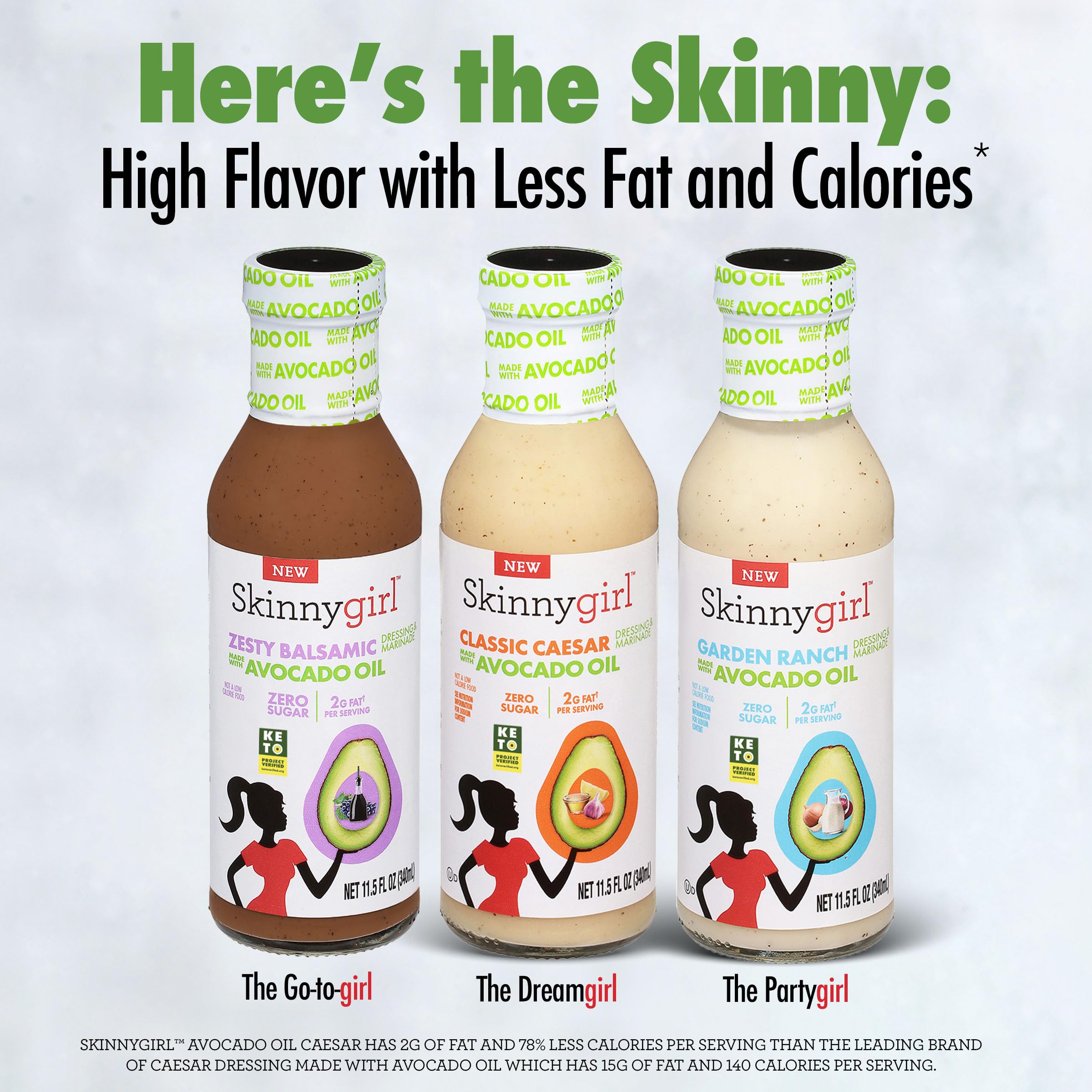 Kitchen scene featuring Skinnygirl Caesar dressing ready to use