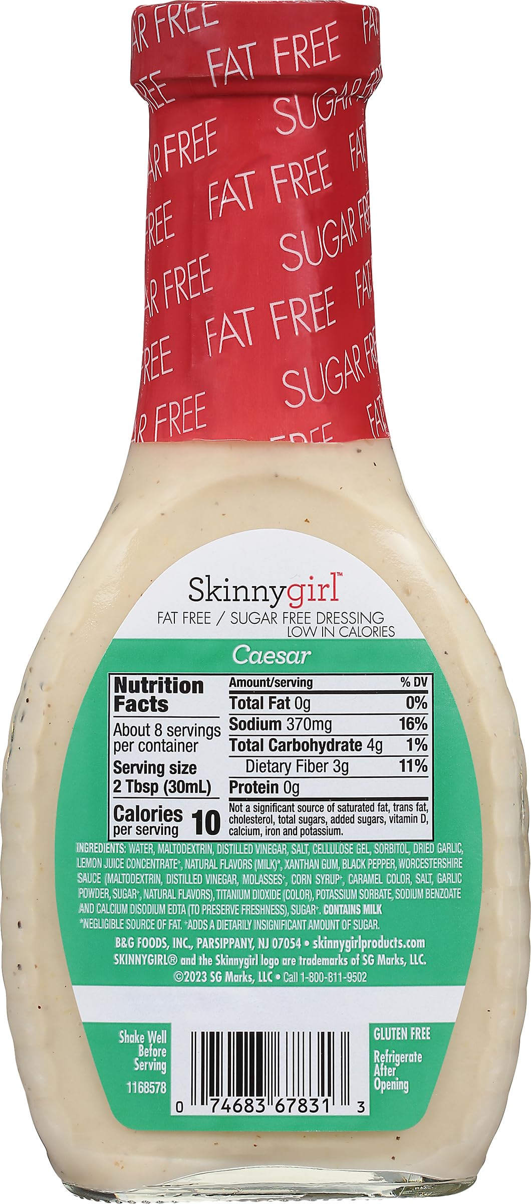 Salad bowl with Skinnygirl Caesar dressing visible on the rim