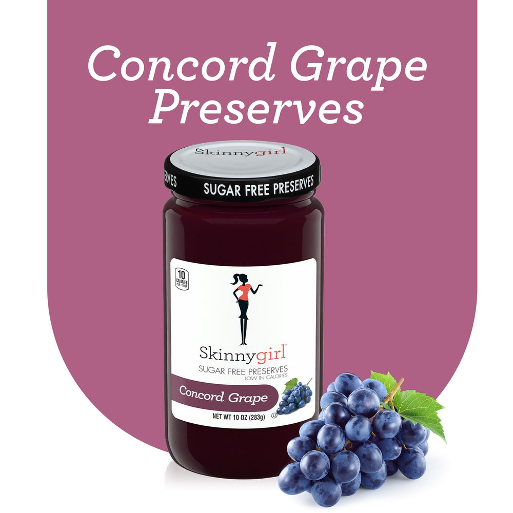 Kosher-certified Skinnygirl Concord Grape preserves label.