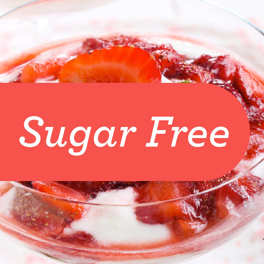 Skinnygirl Sugar Free Strawberry Preserves bottle beside fresh berries for natural inspiration.