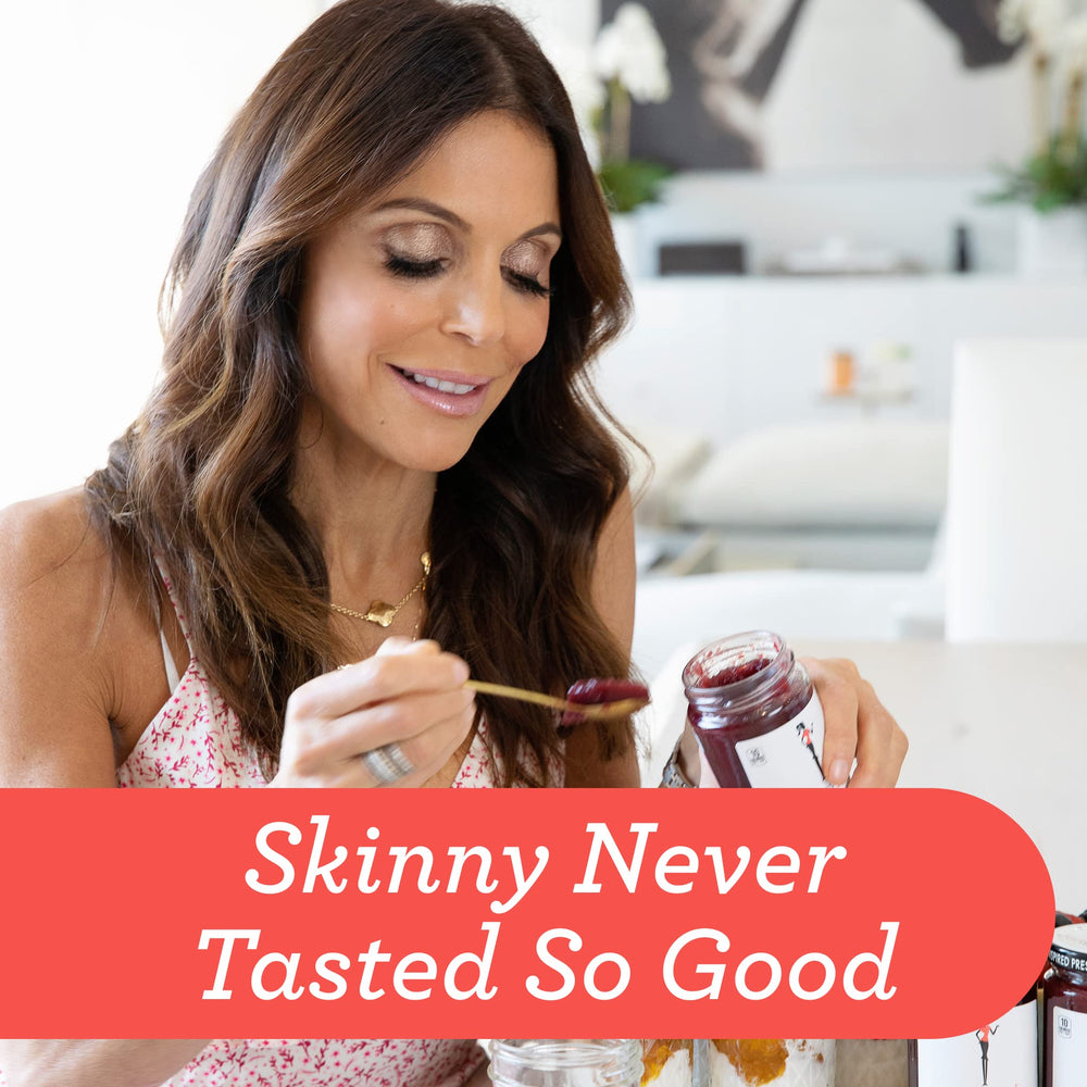 Skinnygirl Sugar Free Strawberry Preserves on yogurt bowl, guilt-free flavor boost.