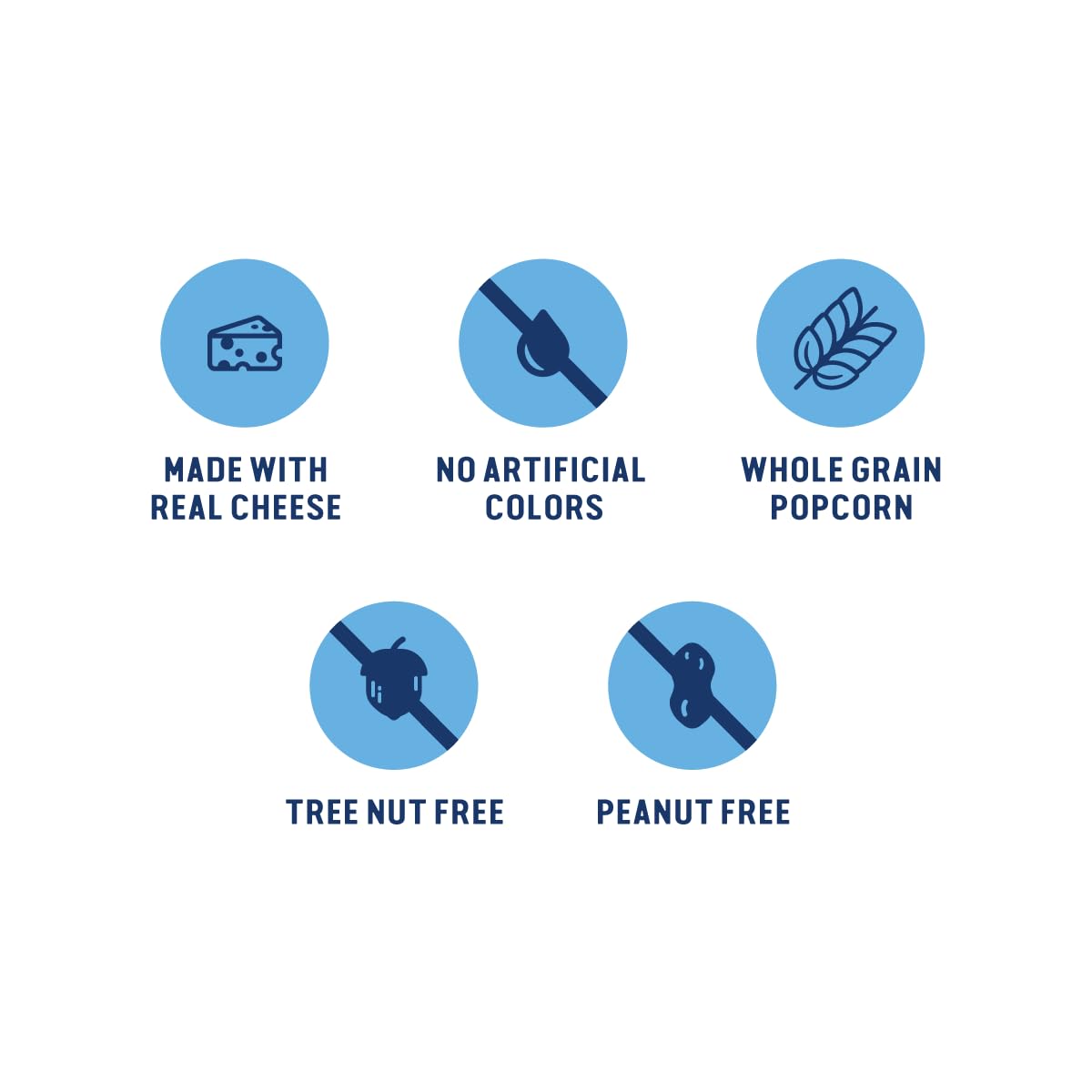Nut-free and peanut-free SkinnyPop logo indicating safe school snack option