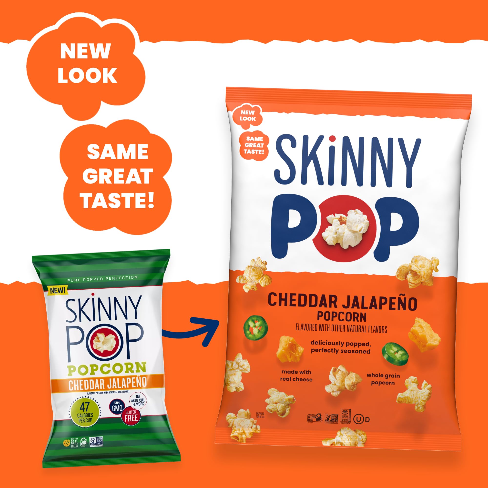 SkinnyPop Cheddar Jalapeno ready for movie nights with friends