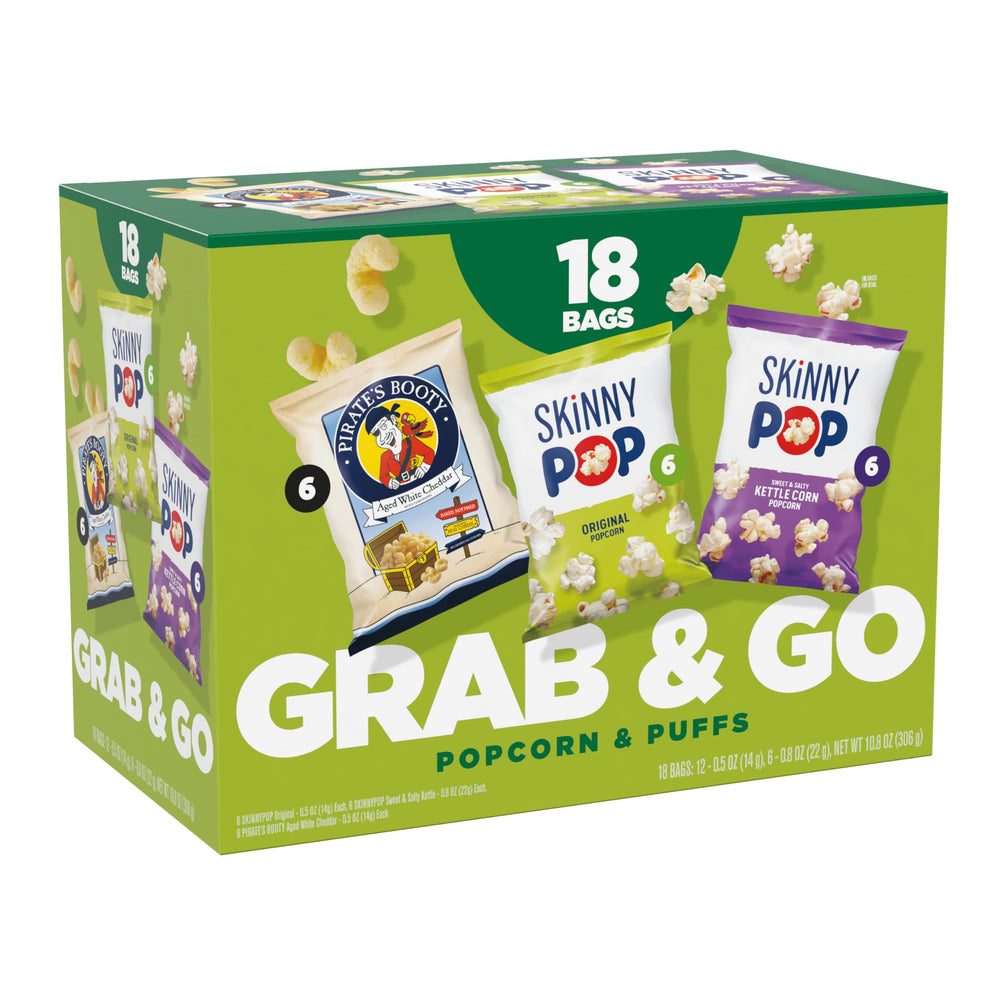 SkinnyPop lunch box multipack box shows convenient on-the-go snacking.