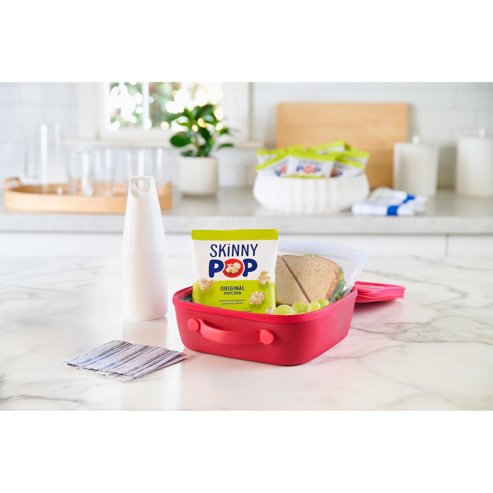 Dairy-free SkinnyPop Original snack suitable for dairy-free diets.